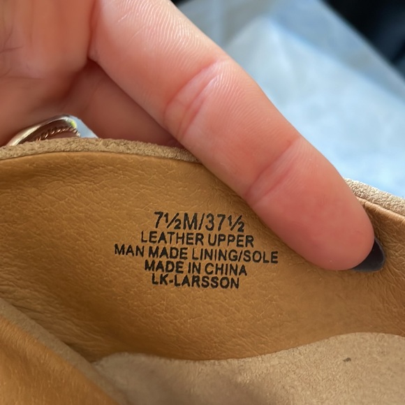 Lucky Brand Tan Mules with Wooden Heel - Picture 6 of 6